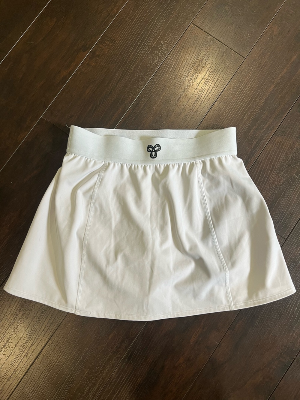 TNA White Athletic Skirt with Logo Waistband